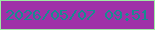 文字の大きさ：5、枠の色：9eeba3、背景の色：9f31a8、文字の色：188b90 無料ブログパーツのブログ時計