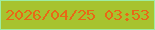 文字の大きさ：3、枠の色：9eeda3、背景の色：a7c32f、文字の色：e86816 無料ブログパーツのブログ時計