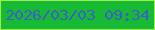 文字の大きさ：4、枠の色：9eef4d、背景の色：17ba35、文字の色：3b5ec8 無料ブログパーツのブログ時計