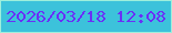 文字の大きさ：1、枠の色：9eefdc、背景の色：3cc2db、文字の色：6a2ff7 無料ブログパーツのブログ時計