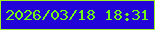 文字の大きさ：5、枠の色：9ef21f、背景の色：2203d8、文字の色：71f812 無料ブログパーツのブログ時計