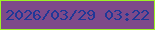 文字の大きさ：4、枠の色：9ef226、背景の色：7e4a8a、文字の色：203897 無料ブログパーツのブログ時計
