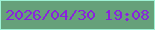 文字の大きさ：5、枠の色：9ef2d5、背景の色：66a17a、文字の色：8923dc 無料ブログパーツのブログ時計