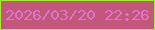 文字の大きさ：2、枠の色：9ef328、背景の色：c2577b、文字の色：df75cd 無料ブログパーツのブログ時計