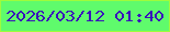 文字の大きさ：1、枠の色：9efb3d、背景の色：5ffb6c、文字の色：3913bb 無料ブログパーツのブログ時計