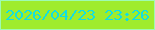 文字の大きさ：1、枠の色：9efbb3、背景の色：9fec2d、文字の色：13dfdf 無料ブログパーツのブログ時計