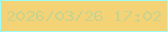 文字の大きさ：2、枠の色：9efbf5、背景の色：f4d376、文字の色：cad38e 無料ブログパーツのブログ時計