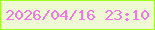 文字の大きさ：1、枠の色：9efe1b、背景の色：eff9d4、文字の色：f176e7 無料ブログパーツのブログ時計