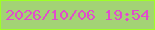 文字の大きさ：3、枠の色：9eff26、背景の色：a3d375、文字の色：e04dcc 無料ブログパーツのブログ時計