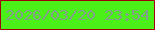 文字の大きさ：2、枠の色：9f010c、背景の色：4af017、文字の色：839e89 無料ブログパーツのブログ時計