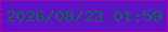文字の大きさ：3、枠の色：9f01b0、背景の色：5d13c3、文字の色：09674b 無料ブログパーツのブログ時計