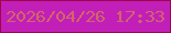 文字の大きさ：1、枠の色：9f064a、背景の色：c21fb9、文字の色：cf6866 無料ブログパーツのブログ時計