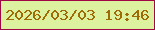 文字の大きさ：3、枠の色：9f0844、背景の色：dcf29f、文字の色：a06b07 無料ブログパーツのブログ時計