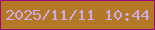 文字の大きさ：1、枠の色：9f0977、背景の色：b47927、文字の色：ceaae6 無料ブログパーツのブログ時計