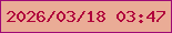 文字の大きさ：2、枠の色：9f0977、背景の色：eaac96、文字の色：b0023c 無料ブログパーツのブログ時計