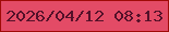 文字の大きさ：2、枠の色：9f0b07、背景の色：e34b66、文字の色：541129 無料ブログパーツのブログ時計
