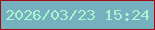 文字の大きさ：5、枠の色：9f0b10、背景の色：76afbd、文字の色：a5f6d1 無料ブログパーツのブログ時計
