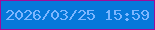 文字の大きさ：5、枠の色：9f0b99、背景の色：0678da、文字の色：7cb6ff 無料ブログパーツのブログ時計
