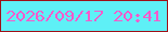 文字の大きさ：2、枠の色：9f0f17、背景の色：5ef0f6、文字の色：f65bcc 無料ブログパーツのブログ時計