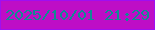 文字の大きさ：4、枠の色：9f0ff1、背景の色：be0ec6、文字の色：118a92 無料ブログパーツのブログ時計