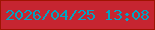 文字の大きさ：1、枠の色：9f1402、背景の色：c62531、文字の色：01a4c3 無料ブログパーツのブログ時計