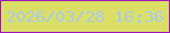 文字の大きさ：1、枠の色：9f14ba、背景の色：dae065、文字の色：b0cbec 無料ブログパーツのブログ時計