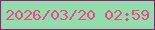 文字の大きさ：4、枠の色：9f177d、背景の色：8fdfaa、文字の色：fa408f 無料ブログパーツのブログ時計