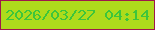 文字の大きさ：4、枠の色：9f184c、背景の色：aedb1c、文字の色：3dc53b 無料ブログパーツのブログ時計