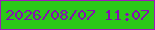 文字の大きさ：2、枠の色：9f19ba、背景の色：2cc918、文字の色：860db3 無料ブログパーツのブログ時計