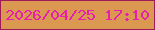 文字の大きさ：5、枠の色：9f1a59、背景の色：db9851、文字の色：e420ad 無料ブログパーツのブログ時計