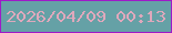 文字の大きさ：3、枠の色：9f1ac8、背景の色：65a1a6、文字の色：dfa8bc 無料ブログパーツのブログ時計