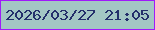 文字の大きさ：2、枠の色：9f1bfa、背景の色：a3c7c4、文字の色：24306b 無料ブログパーツのブログ時計