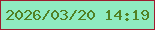 文字の大きさ：2、枠の色：9f1c2f、背景の色：8febc1、文字の色：518124 無料ブログパーツのブログ時計