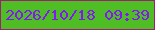 文字の大きさ：2、枠の色：9f1c79、背景の色：4ebe24、文字の色：8515f6 無料ブログパーツのブログ時計