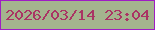 文字の大きさ：1、枠の色：9f1dc4、背景の色：a4b48e、文字の色：aa3464 無料ブログパーツのブログ時計