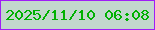 文字の大きさ：4、枠の色：9f1df6、背景の色：c2d6cd、文字の色：00b101 無料ブログパーツのブログ時計