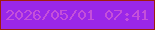 文字の大きさ：2、枠の色：9f1e0c、背景の色：9a27e8、文字の色：c450da 無料ブログパーツのブログ時計