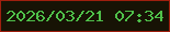 文字の大きさ：1、枠の色：9f1f0e、背景の色：171305、文字の色：4fc14a 無料ブログパーツのブログ時計