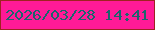 文字の大きさ：2、枠の色：9f2220、背景の色：ff1a97、文字の色：1a656d 無料ブログパーツのブログ時計
