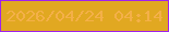 文字の大きさ：4、枠の色：9f22ed、背景の色：e1a821、文字の色：f4b049 無料ブログパーツのブログ時計