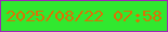 文字の大きさ：4、枠の色：9f26b6、背景の色：31e82f、文字の色：da7205 無料ブログパーツのブログ時計