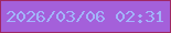 文字の大きさ：3、枠の色：9f2764、背景の色：a460da、文字の色：a2b4f9 無料ブログパーツのブログ時計