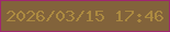 文字の大きさ：2、枠の色：9f2770、背景の色：82633b、文字の色：ac8a41 無料ブログパーツのブログ時計