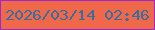文字の大きさ：2、枠の色：9f29c8、背景の色：ef684a、文字の色：396c9f 無料ブログパーツのブログ時計