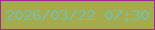 文字の大きさ：3、枠の色：9f2a95、背景の色：a4aa4d、文字の色：77c0aa 無料ブログパーツのブログ時計