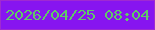 文字の大きさ：5、枠の色：9f2ad1、背景の色：8715f0、文字の色：60c868 無料ブログパーツのブログ時計