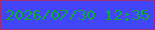 文字の大きさ：3、枠の色：9f2c76、背景の色：4345fa、文字の色：09ac35 無料ブログパーツのブログ時計