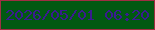 文字の大きさ：4、枠の色：9f2e43、背景の色：015912、文字の色：3a1b90 無料ブログパーツのブログ時計