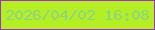 文字の大きさ：5、枠の色：9f32be、背景の色：b4ee25、文字の色：8fd57f 無料ブログパーツのブログ時計