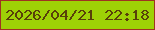 文字の大きさ：1、枠の色：9f3321、背景の色：9ed106、文字の色：584009 無料ブログパーツのブログ時計